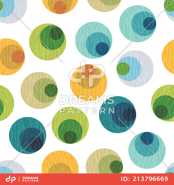 Seamless Colored Circles Pattern. Modern Illustration Design on White background.