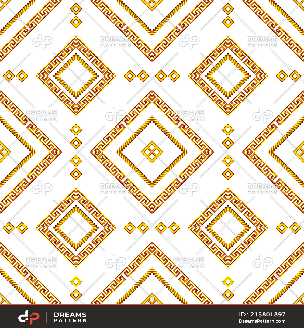 Dreams Pattern - Luxury Versace Pattern with Golden Motifs on