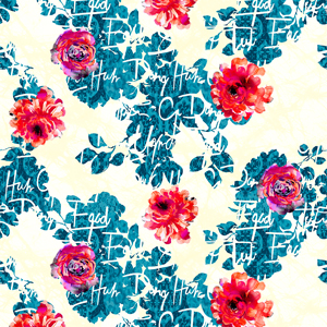Dreams Pattern - Seamless Floral Design, Textured Pattern with Hand ...