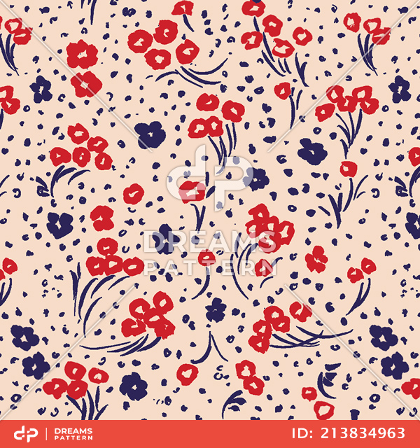 Seamless Multicolor Mini Floral Pattern, Pretty Design Ready for Textile Prints.