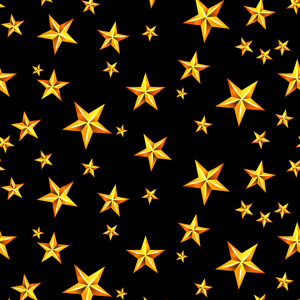 Seamless Pattern of Christmas Stars on Black Ready for Textile Prints.