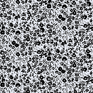 Seamless Pattern of Black Floral on Light Background Ready for Textile Prints.