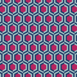 Seamless Abstract Geometric Design of Hexagen Shapes. Repeated Pattern for Textile Prints.