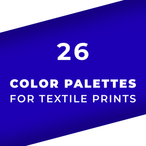 Set 26 Color Palettes for Textile Prints. Tints and Shades Chart, Colors Guide Swatches.