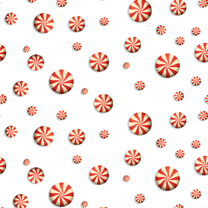 Seamless Pattern of Christmas Candy on White Ready for Textile Prints.