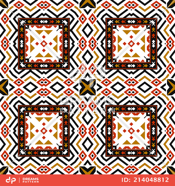 Seamless Geometric Ethnic Pattern, Ready for Carpet, Clothing, Fabric and Textile Prints.