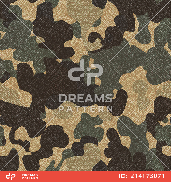 Seamless Army Camouflage, Colored Military Background Ready for Textile Prints.