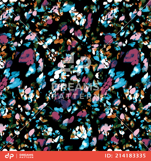 Seamless Abstract Texture Pattern, Fashionable Textile Print on Black Background.