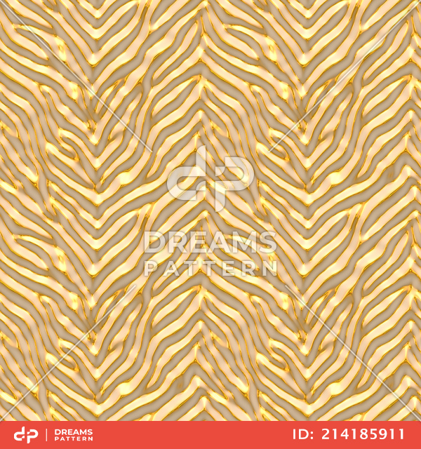 Luxury Golden Geometric Pattern, Seamless 3D Rendering Texture Ready for Textile Prints.