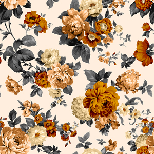 Seamless Watercolor Floral Design on Beige Background Ready for Textile Prints.