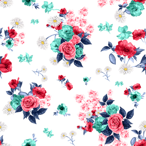 Dreams Pattern - Seamless Watercolor Floral Pattern, Beautiful Flowers ...