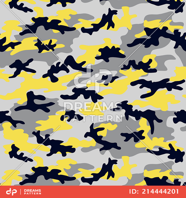 Seamless Army Camouflage, Colored Military Background Ready for Textile Prints.