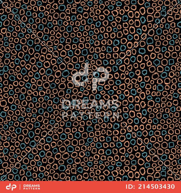 Seamless Geometric Pattern, Colored Abstract of Small Wavy Circles for Textile Prints.