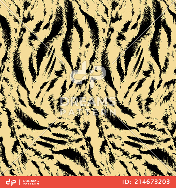 Seamless Pattern of Tiger Skin, Fashion and Stylish on Yellow background.