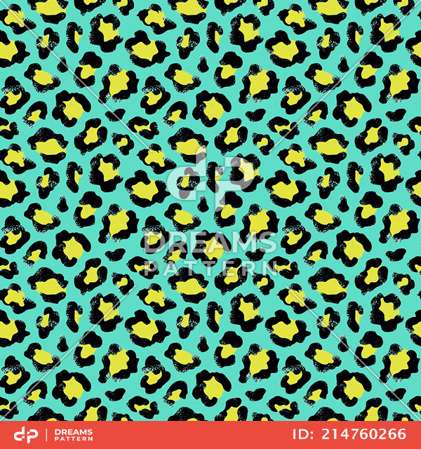 Seamless Colored Animal Skin Pattern, Repeated Leopard Skin Design.