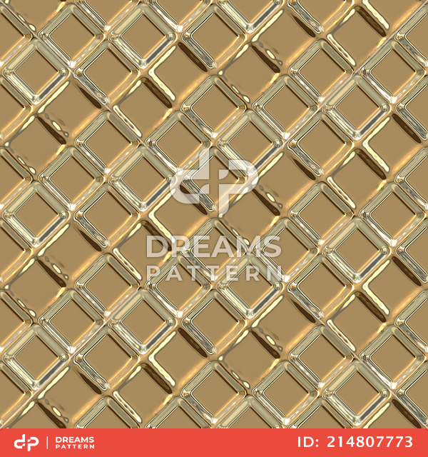 Luxury Golden Geometric Pattern, Seamless 3D Rendering Texture Ready for Textile Prints.