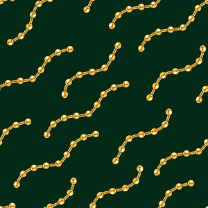 Seamless Golden Chains, Luxury Pattern on Dark Green Background.