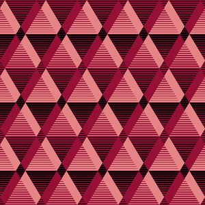 Repeated Colorful Geometric Design, Seamless Pattern of Lined Triangles Ready for Textile Prints.