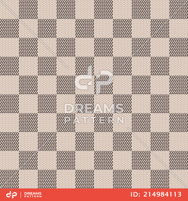 Trendy Seamless Chessboard Stylish Pattern. Mosaic Decoration with Light Brown Colors.