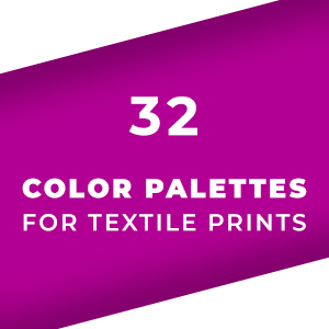 Set 32 Color Palettes for Textile Prints. Tints and Shades Chart, Colors Guide Swatches.