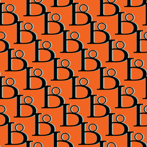 Seamless Geometric Pattern of B Alphabet on Colored Background Ready for Textile Prints.