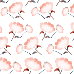 Seamless Bright Flowers Design. Ready for Fabric, Textile Prints on White Background.
