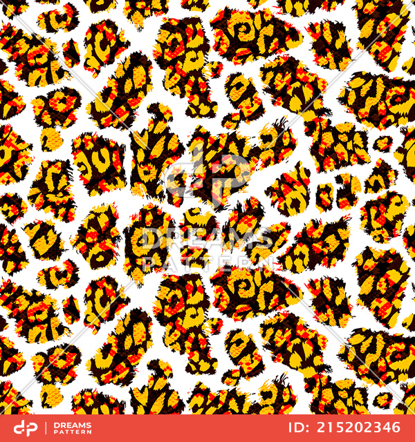 Seamless Mix Snake and Leopard Skin Pattern, Abstract Texture with Gold Colors.