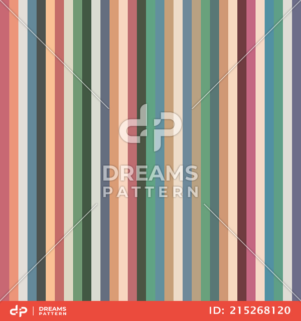 Seamless Multicolor Striped Pattern, Vertical Lined Background Ready for Textile Prints.