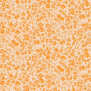 Seamless Pattern of Orange Floral on Beige Background Ready for Textile Prints.
