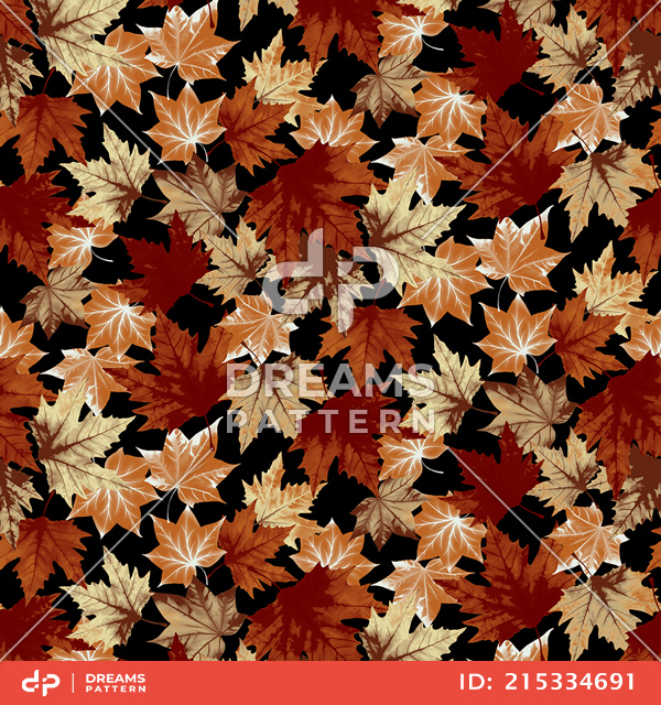 Seamless Leaves Pattern, Autumn Colors Style, Ready for Textile Prints.