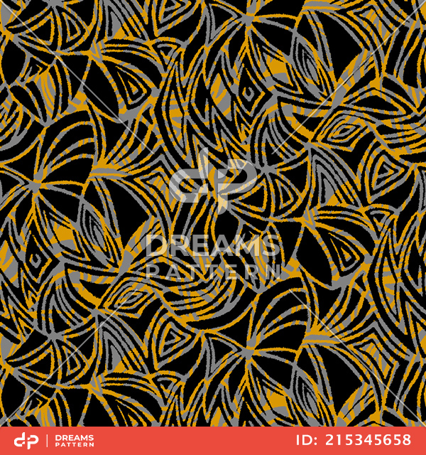 Seamless Abstract Colored Lined Pattern, Hand Drawn Shaped Design Ready for Textile Prints.