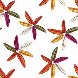 Beautiful Hand Drawn Lily Flowers, Seamless Pattern Designed on White Background.