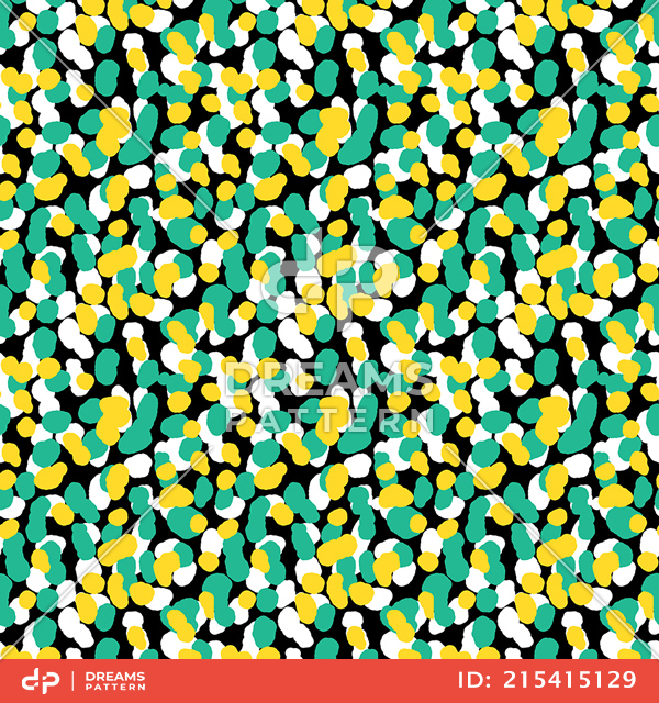 Abstract Illustration Pattern, Seamless Colorful Brush Dots Ready for Textile Prints.