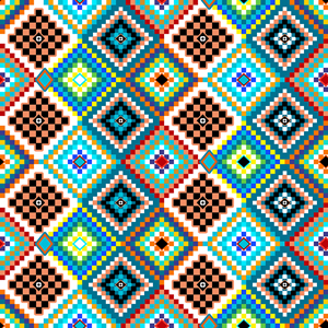 Seamless Diamond Geometric Pattern. Traditional Ethnic Design for Textile Prints.