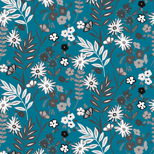Seamless Modern Hand Drawn Floral Pattern, Elegant Design for Fashion Prints.