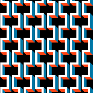 Seamless 3D Geometric Pattern of Vertical Shapes Ready for Textile Prints.