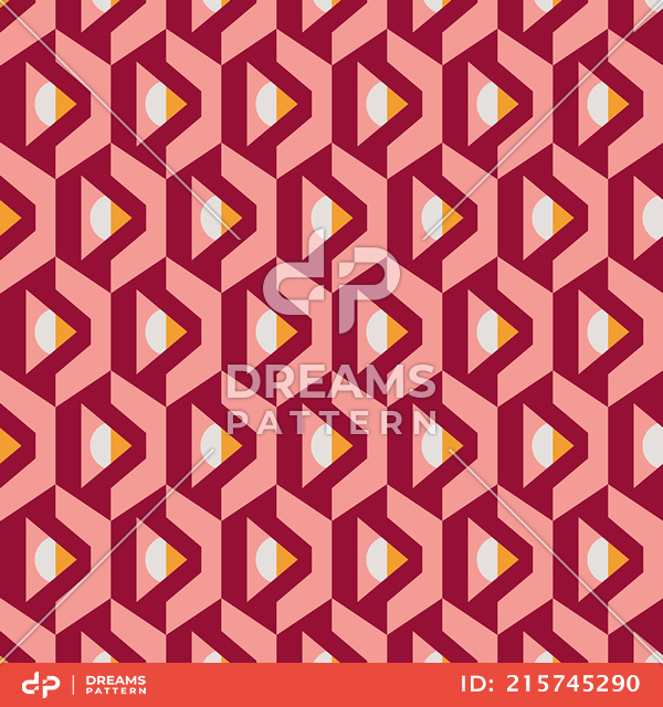 Seamless Abstract Geometric Pattern on Colored Background Ready for Textile Prints.