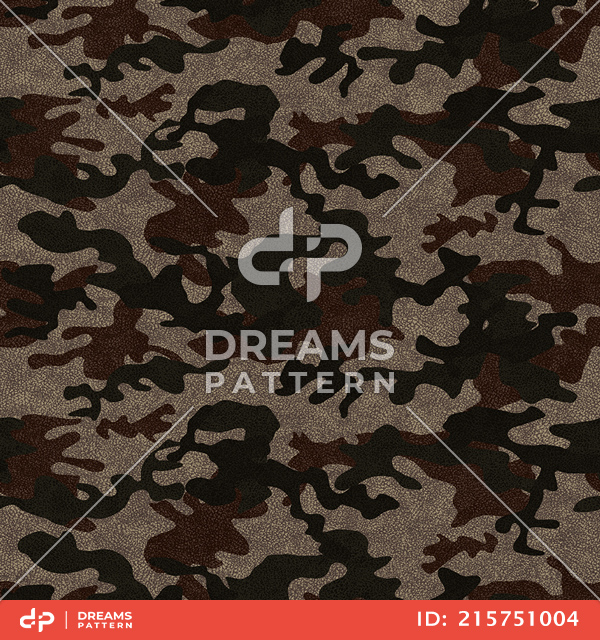 Seamless Army Camouflage, Colored Military Background Ready for Textile Prints.