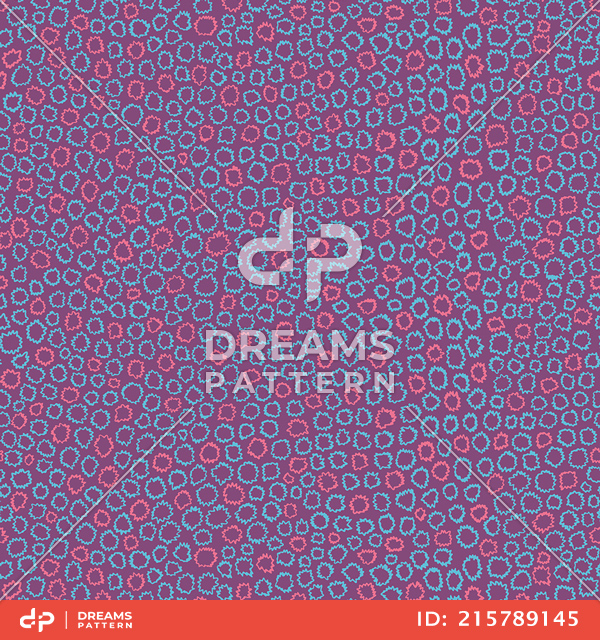 Seamless Geometric Pattern, Colored Abstract of Small Wavy Circles for Textile Prints.