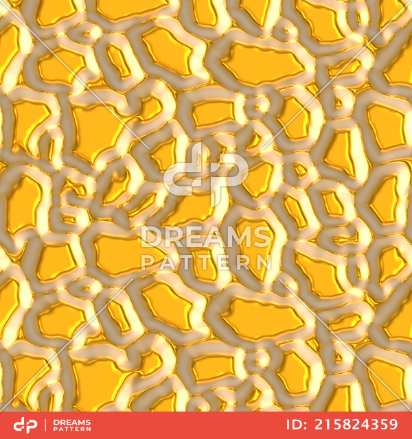 Luxury Golden Geometric Pattern, Seamless 3D Rendering Texture Ready for Textile Prints.