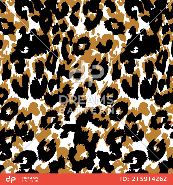 Seamless Animal Skin Leopard Pattern, Animal Fur, Ready for Textile Prints.