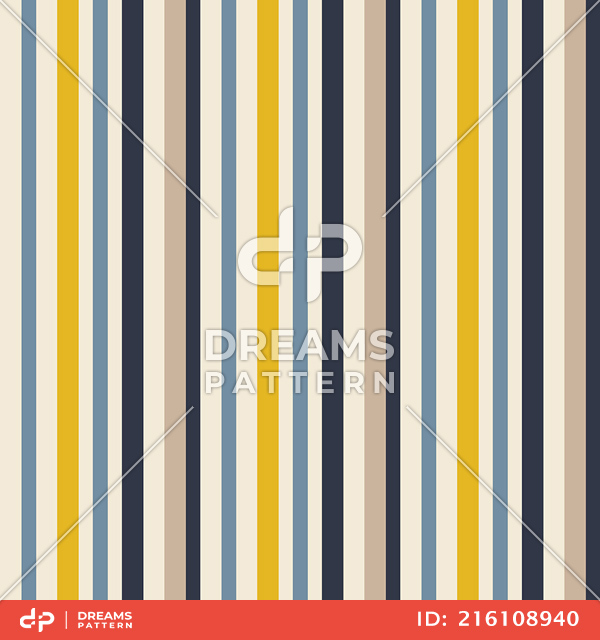 Seamless Colorful Striped Pattern, Lined Design Ready for Textile Prints.