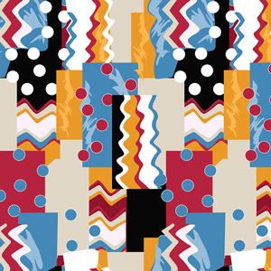 Seamless Modern Abstract Pattern, Colorful Squares and Circles Ready for Textile Prints.
