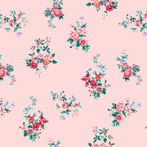 Seamless Wild Flowers in Vintage Style, Designed for Textile Prints.
