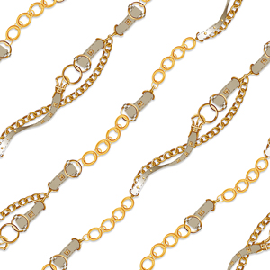 Seamless Pattern of Chains and Belts. Curved Waves, Designed with diagonal form.