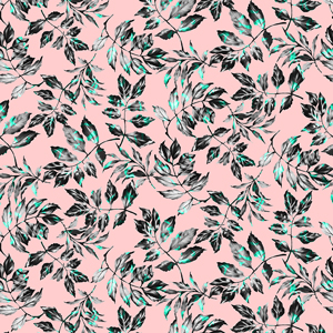 Seamless Leaves Pattern on Pink Background, Modern Style Ready for Textile Prints.