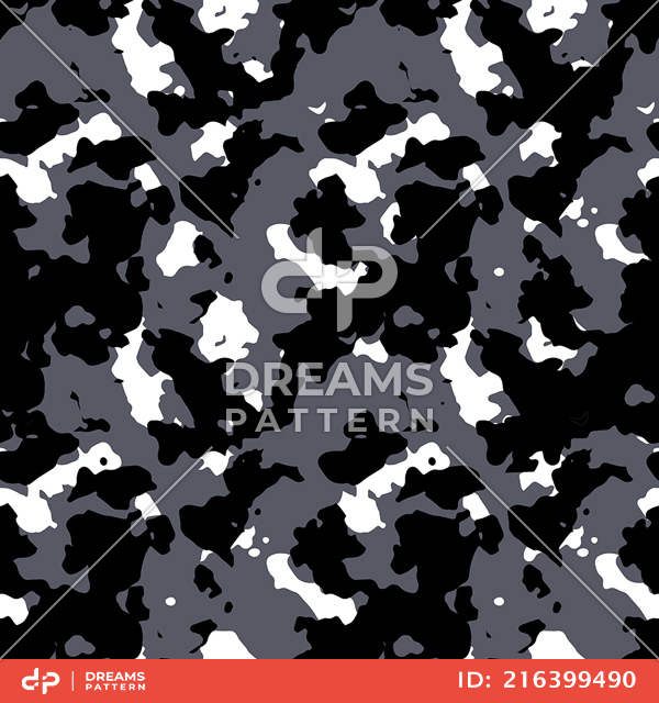 Seamless Army Camouflage, Colored Military Background Ready for Textile Prints.