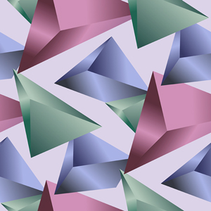 Abstract Colored 3D Triangles Pattern. Modern Design with Light background.