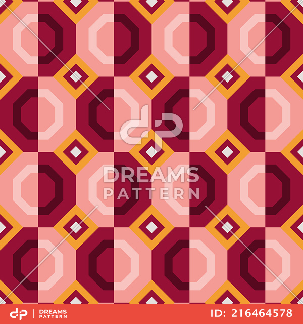 Seamless Geometric Design Abstract Pattern of Hexagen Shapes Ready for Textile Prints.