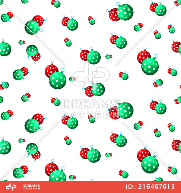 Seamless Pattern of Christmas Lights on White Ready for Textile Prints.